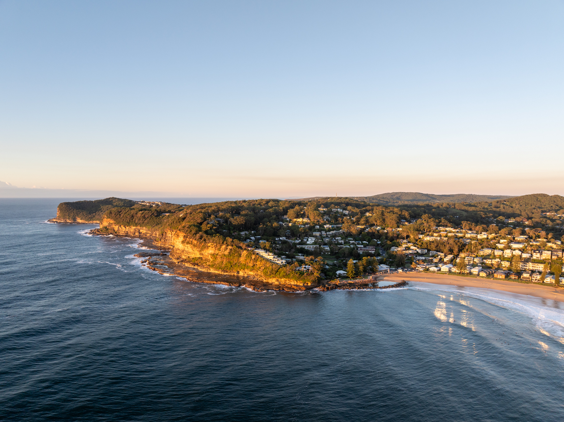 Drone photo of Avoca Beach on the Central Coast of NSW in Australia